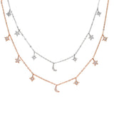Classic Moon Star Charm Necklace