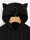 Cat Ears Crop Top Hoodie