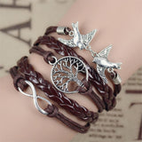 Infinity Love Charm Leather Bracelets