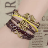 Infinity Love Charm Leather Bracelets