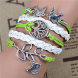 Infinity Love Charm Leather Bracelets