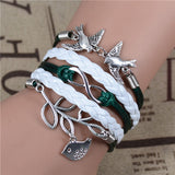 Infinity Love Charm Leather Bracelets