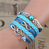 Infinity Love Charm Leather Bracelets