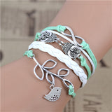 Infinity Love Charm Leather Bracelets