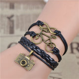 Infinity Love Charm Leather Bracelets