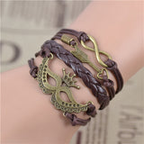 Infinity Love Charm Leather Bracelets