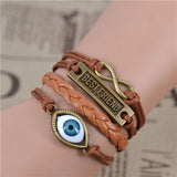 Infinity Love Charm Leather Bracelets