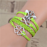Infinity Love Charm Leather Bracelets