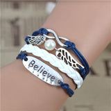 Infinity Love Charm Leather Bracelets