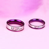 Purple Filled Amethyst Sapphire Zircon Couple Ring