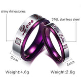 Purple Filled Amethyst Sapphire Zircon Couple Ring