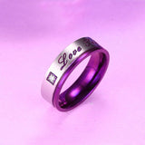 Purple Filled Amethyst Sapphire Zircon Couple Ring