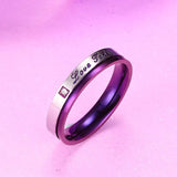 Purple Filled Amethyst Sapphire Zircon Couple Ring