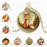 Woodland Glass Cabochon Fox Necklace
