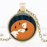 Woodland Glass Cabochon Fox Necklace