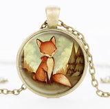 Woodland Glass Cabochon Fox Necklace