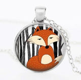 Woodland Glass Cabochon Fox Necklace