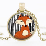 Woodland Glass Cabochon Fox Necklace