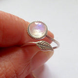 Natural Leaf Moonstone Ring