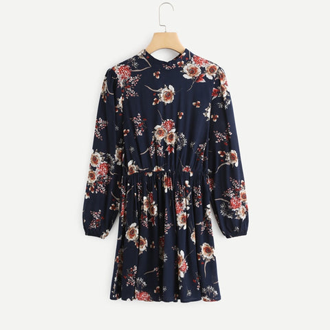 High Waist Floral Dress
