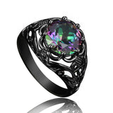 Dark Vintage Rainbow Topaz Ring