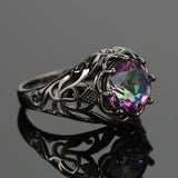 Dark Vintage Rainbow Topaz Ring