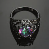 Dark Vintage Rainbow Topaz Ring