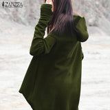 Irregular Oversized Long Sleeve Fleece Hoodie