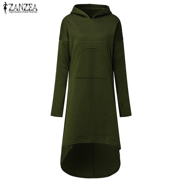 Irregular Oversized Long Sleeve Fleece Hoodie