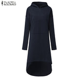 Irregular Oversized Long Sleeve Fleece Hoodie