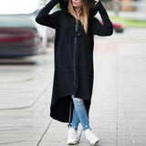 Drawstring Irregular Long Jacket