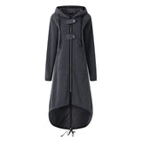 Drawstring Irregular Long Jacket