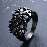 Black Gold Filled Elegant Amethyst Rings