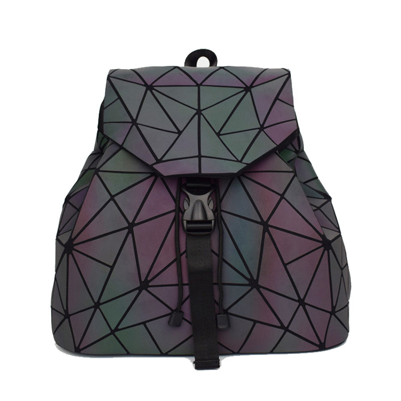 Buy Corceptive Synthetic Geometric Holographic Reflective Backpack, Color  Changing Bag