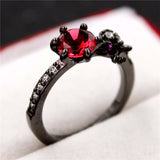 Black Gun Plated Ruby Garnet Ring