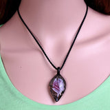 Leaf Shape Lampwork Glass Pendant Necklace