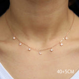 Classic Moon Star Charm Necklace