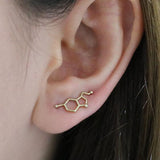 Serotonin Molecule Stud Earrings