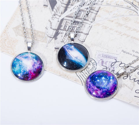 Nebula Space Glass Cabochon Necklace