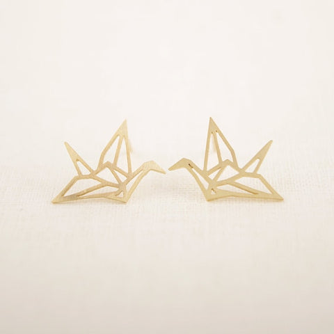 Wild Origami Crane Stud Earrings