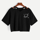 Planet Printed Crop Top