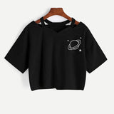 Planet Printed Crop Top