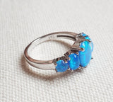 Blue Fire Opal Ring