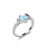 Elegant Heart Opal Ring