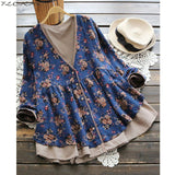 Vintage Floral Print Button-up Cardigan