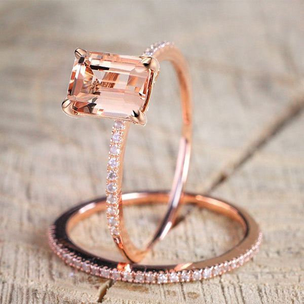 Rose Gold Filled White Crystal Ring