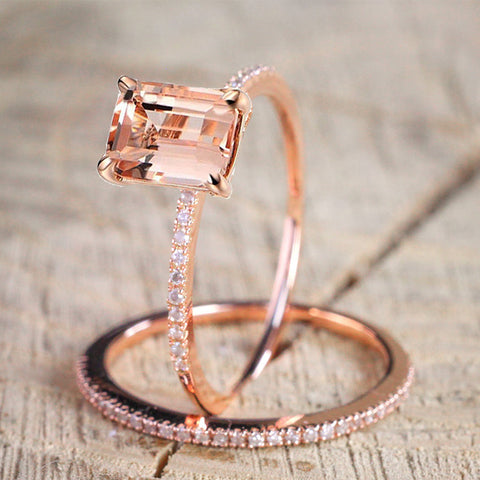 Rose Gold Filled White Crystal Ring
