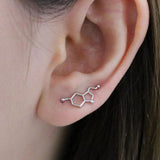 Serotonin Molecule Stud Earrings