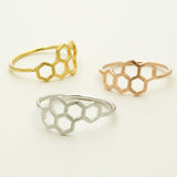 Save The Bees - Honeycomb Bee Ring