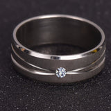 Stainless Steel White Sapphire Ring